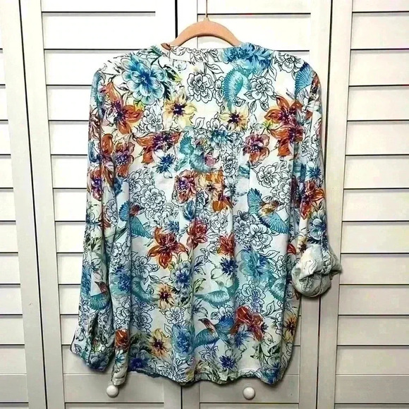 Nine West V-Neck Casual Floral Top Size XL - Picture 8 of 10